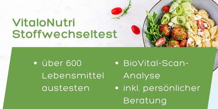 Angebot Stoffwechseltest Aktion - Unverträglichkeiten austesten - BioVitalScan - Beratung